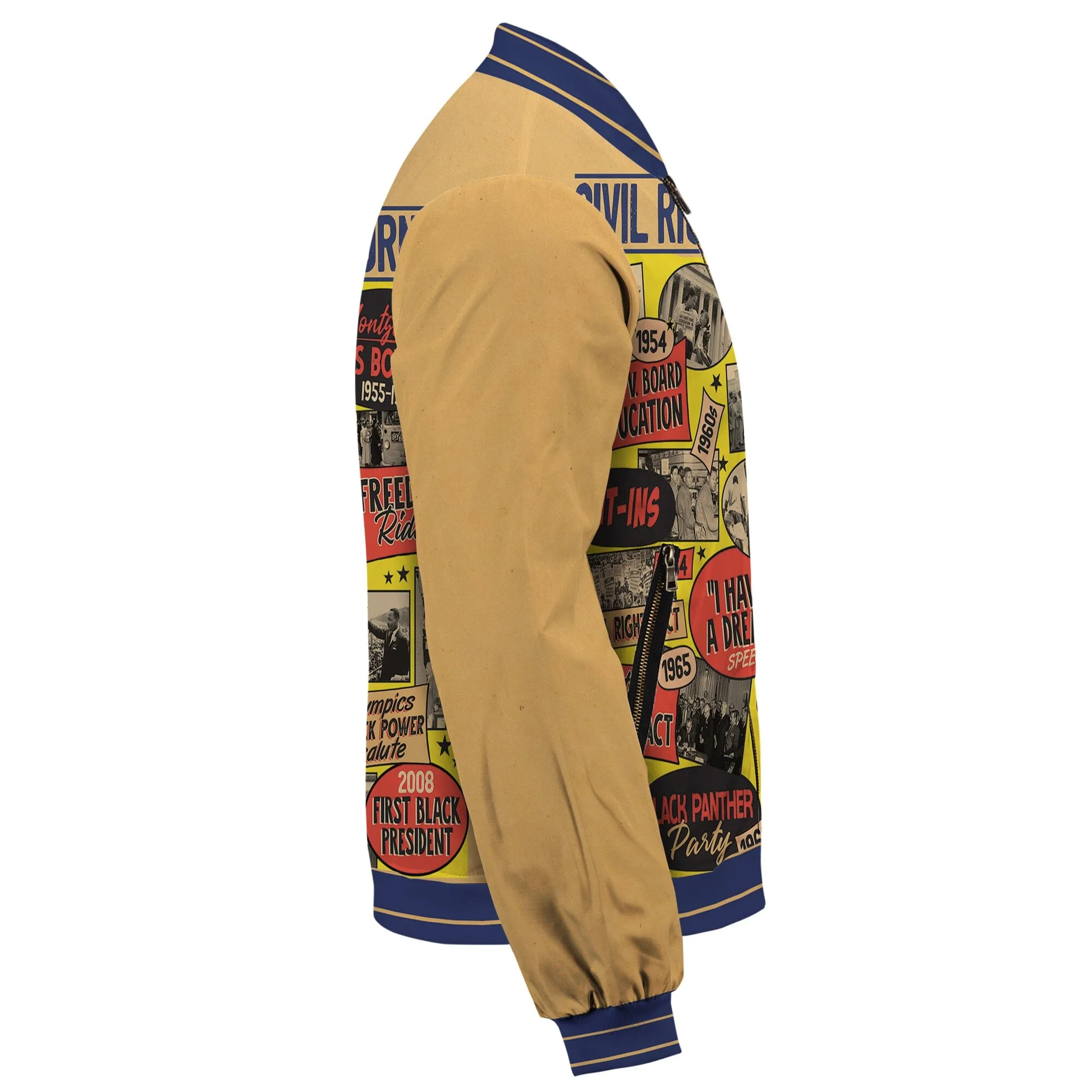 Civil Rights Events in 50s Style Bomber Jacket