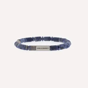 Colourful Cal Barrel Gemstone Bracelet Matt Sodalite