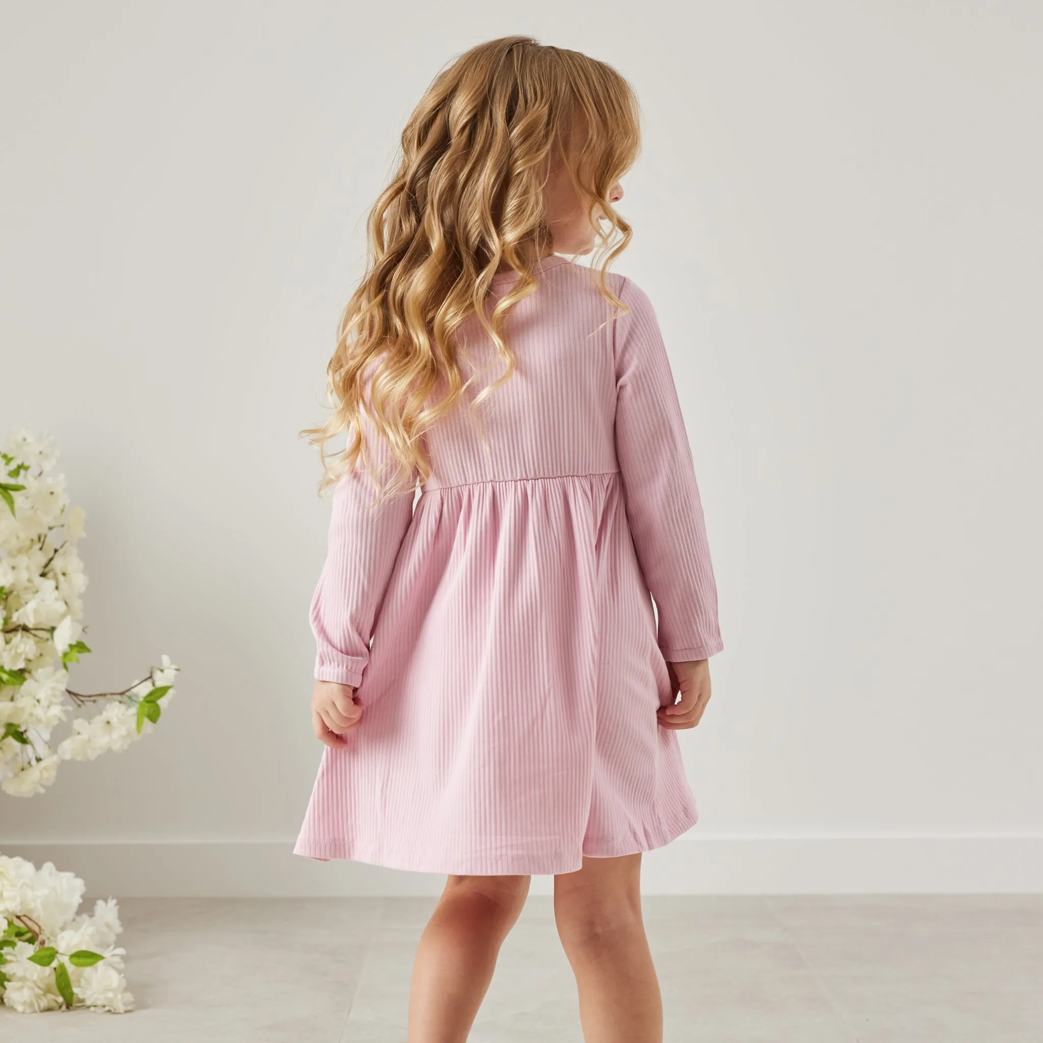 Cozy Basic LS Dress - Tulip