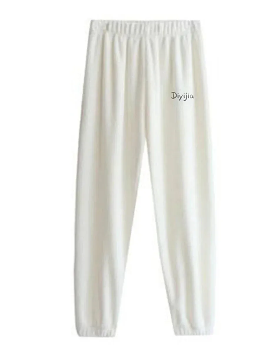 Cozy Winter Women's Black and White Coral Fleece Pajama Pants