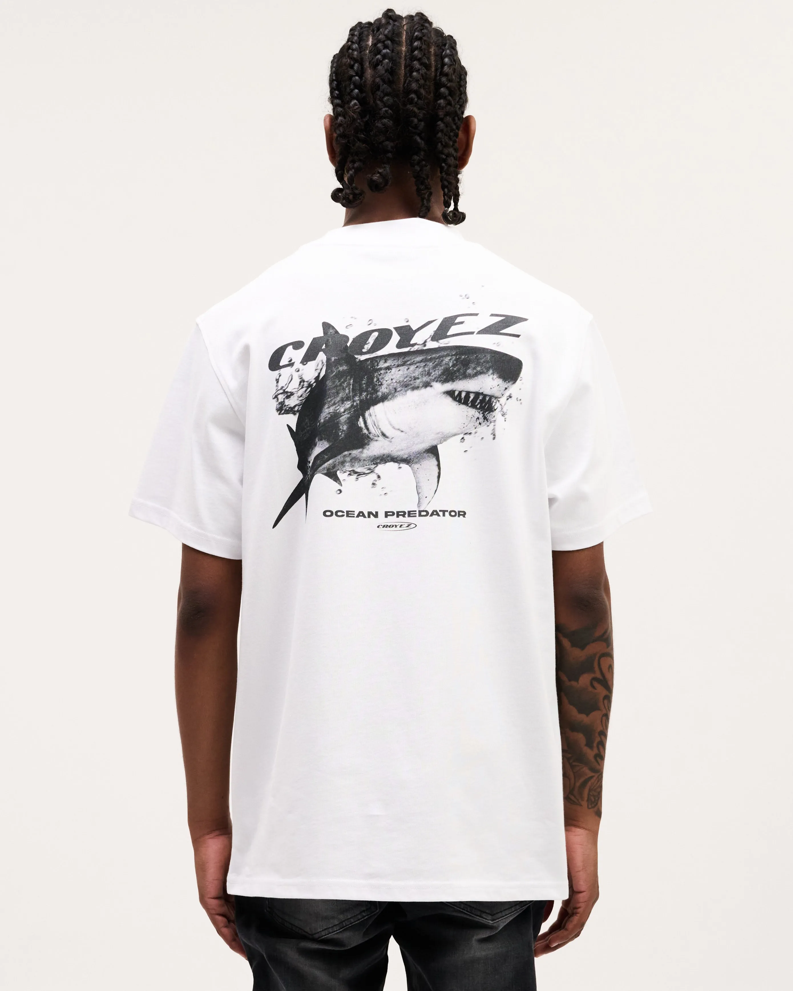 CROYEZ SHARK T-SHIRT - WHITE/BLACK