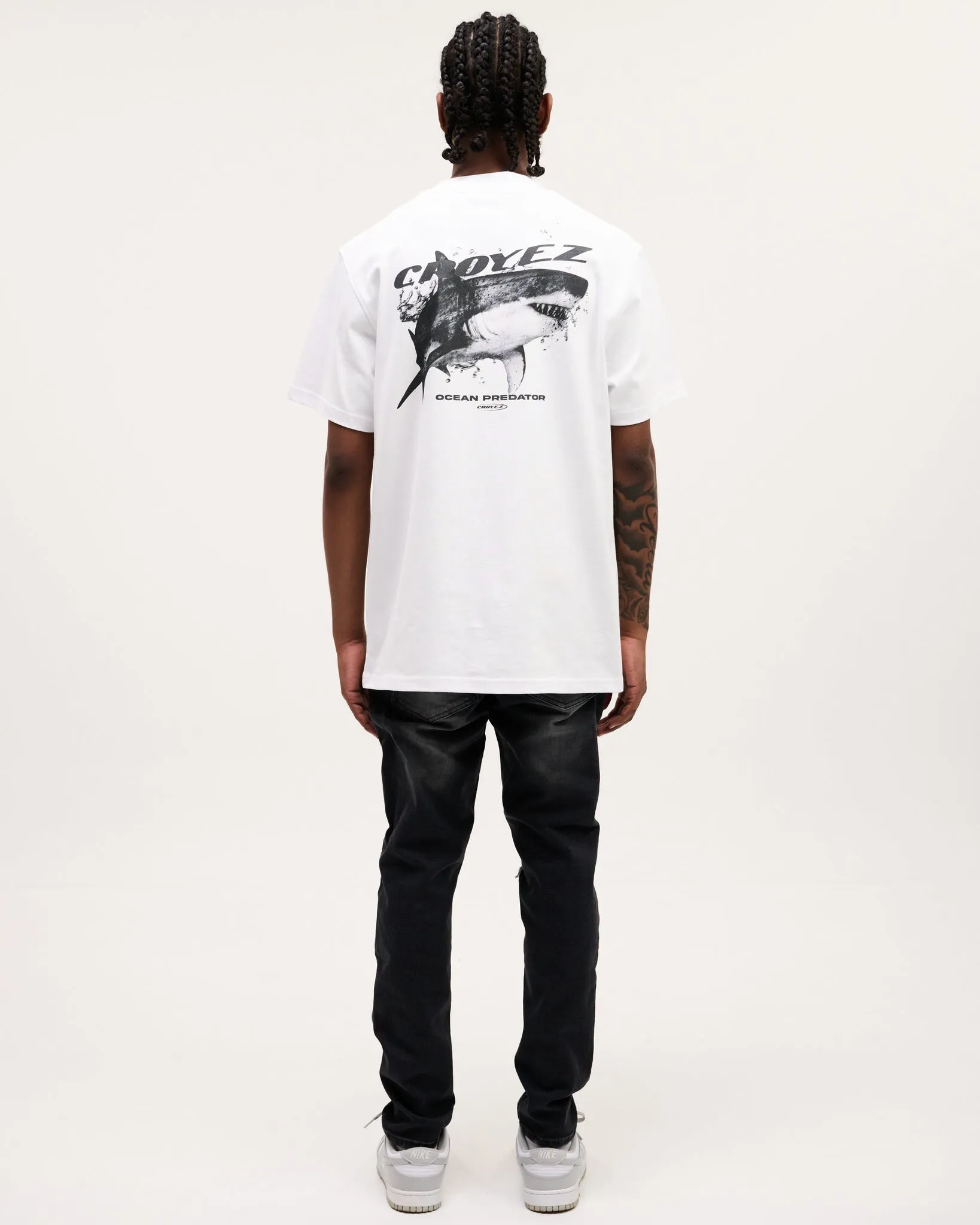 CROYEZ SHARK T-SHIRT - WHITE/BLACK