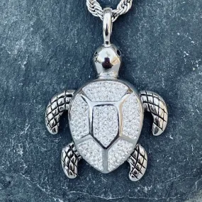 Crystal Land Turtle - Small Pendant - Rope Necklace - SK2591