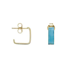 CUADRADO RAYADO BLUE EARRINGS