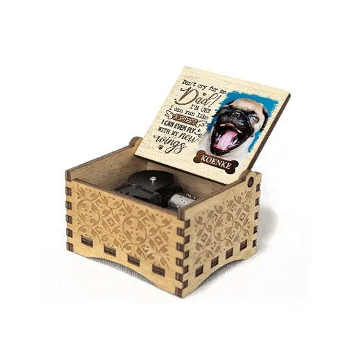 Custom Pet Dog Photo&Name Wooden Music Box Put Your Picture on Music Box