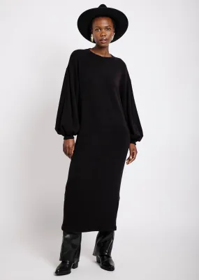 Cut and Sew Maxi Dress in Black