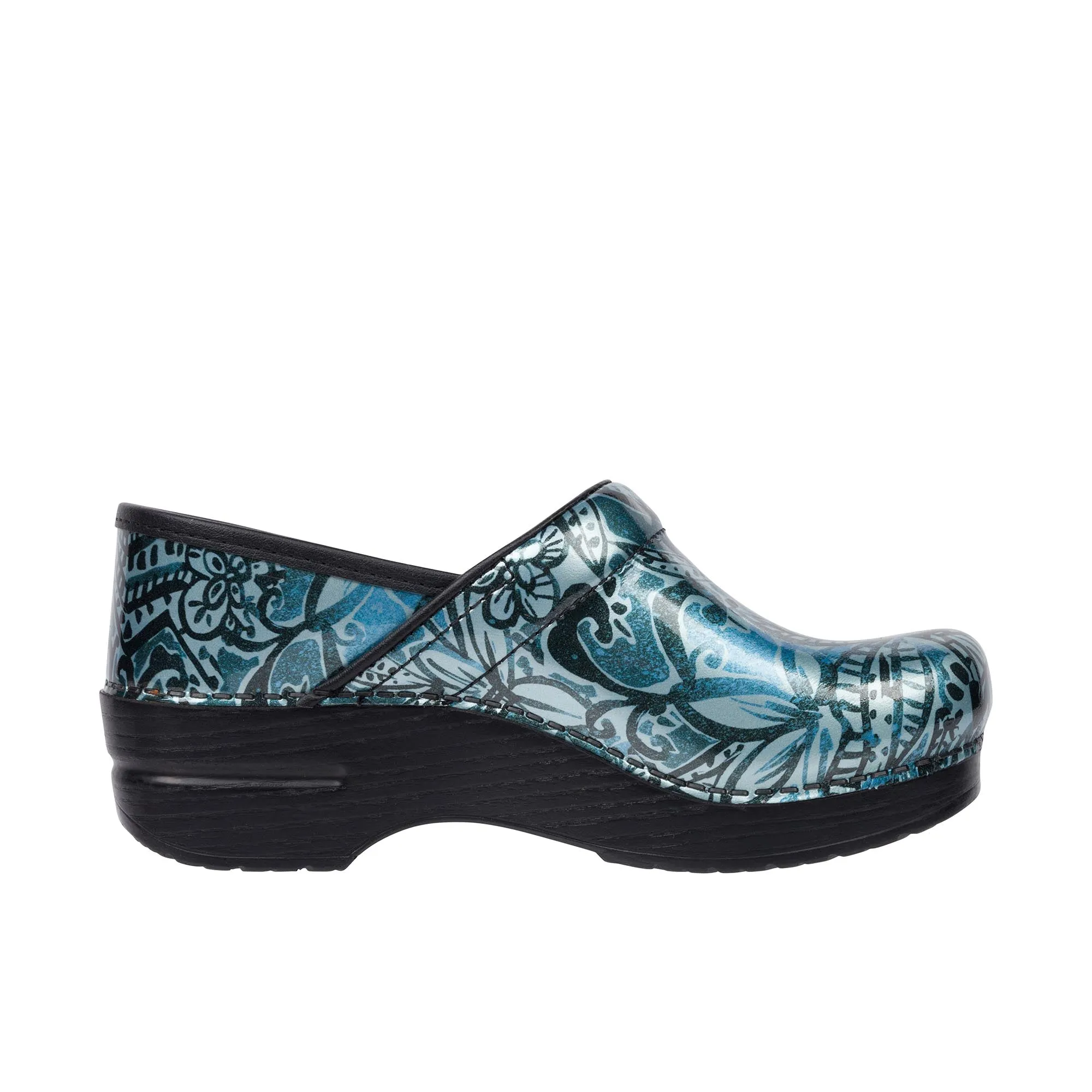 Dansko Womens Patent Professional Denim Floral