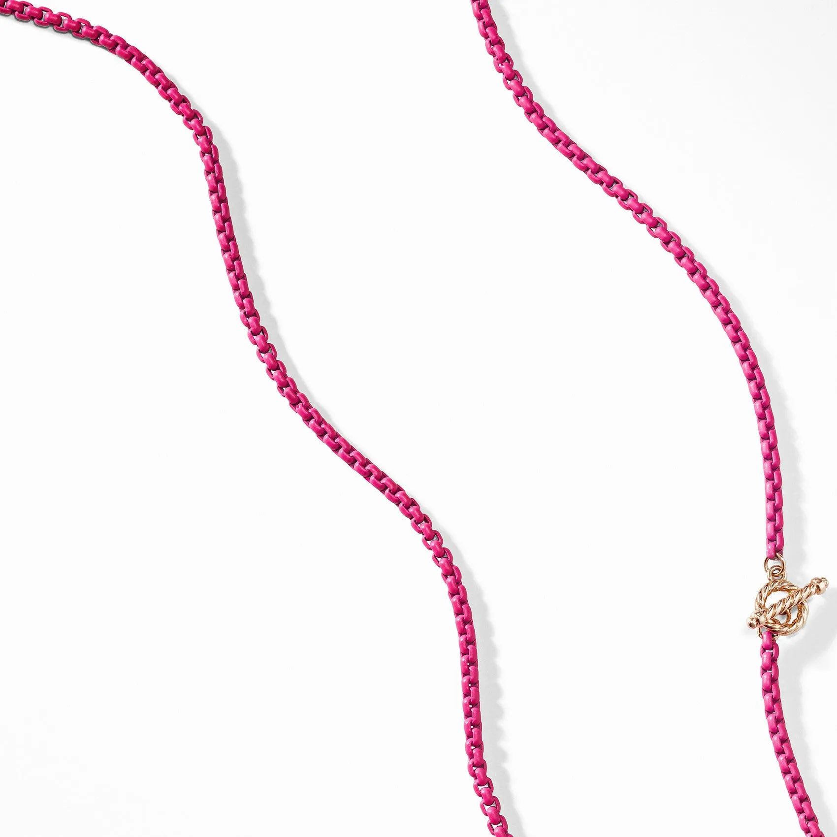 David Yurman Bel Aire Stainless Steel Coated Hot Pink Acrylic Necklace