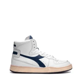 DIADORA HERITAGE SNEAKERS MI BASKET BIANCO LINGUETTA BLU