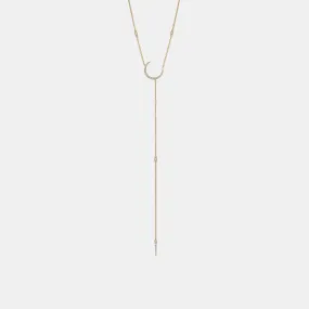 Diamond Half Moon Lariat Necklace