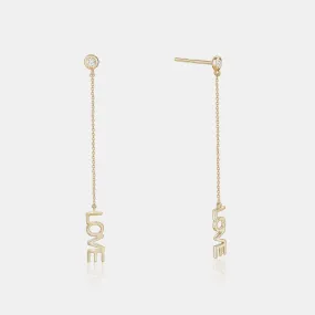 Diamond Love Chain Earrings