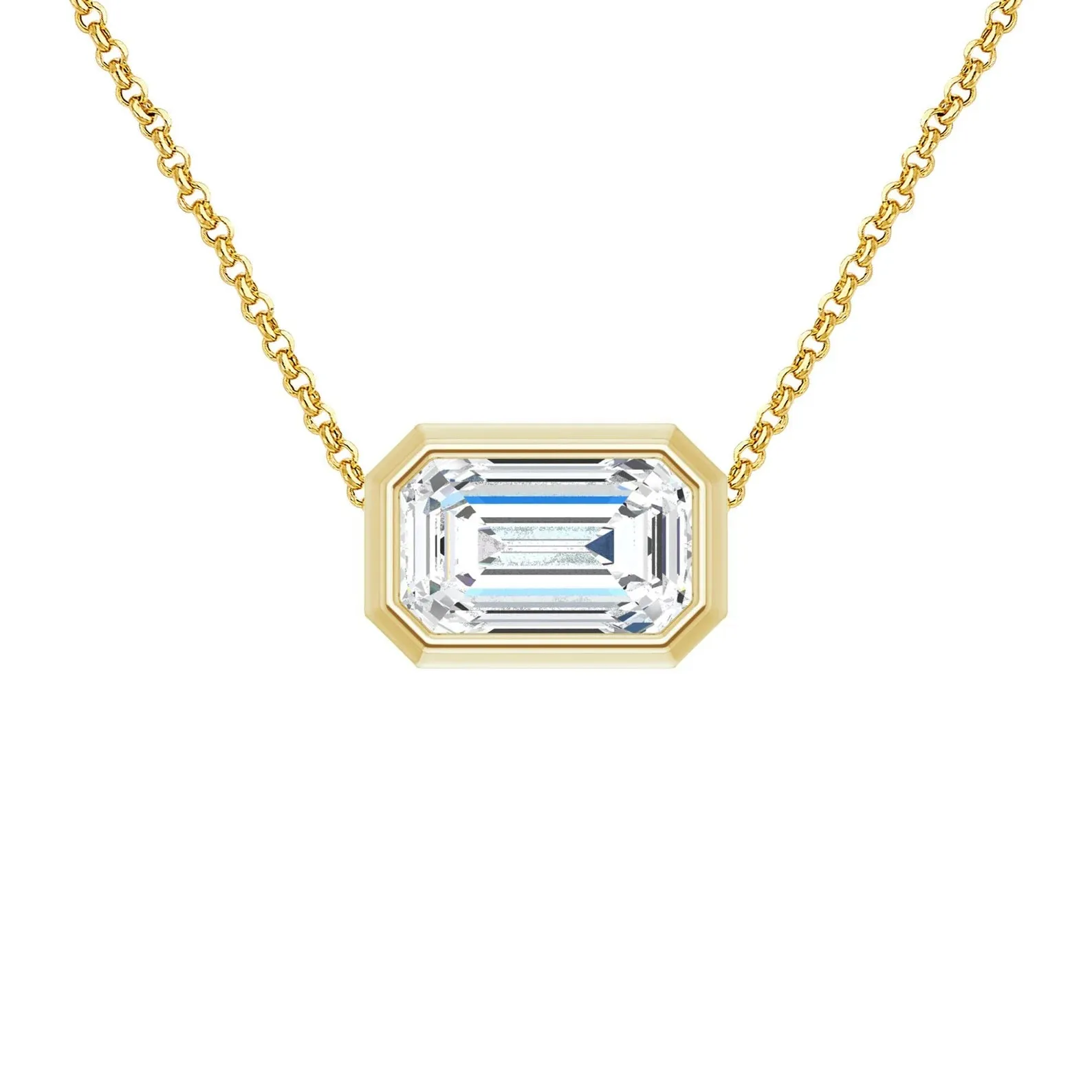 DIAMOND SOLITAIRE BEZEL SLIDE PENDANT