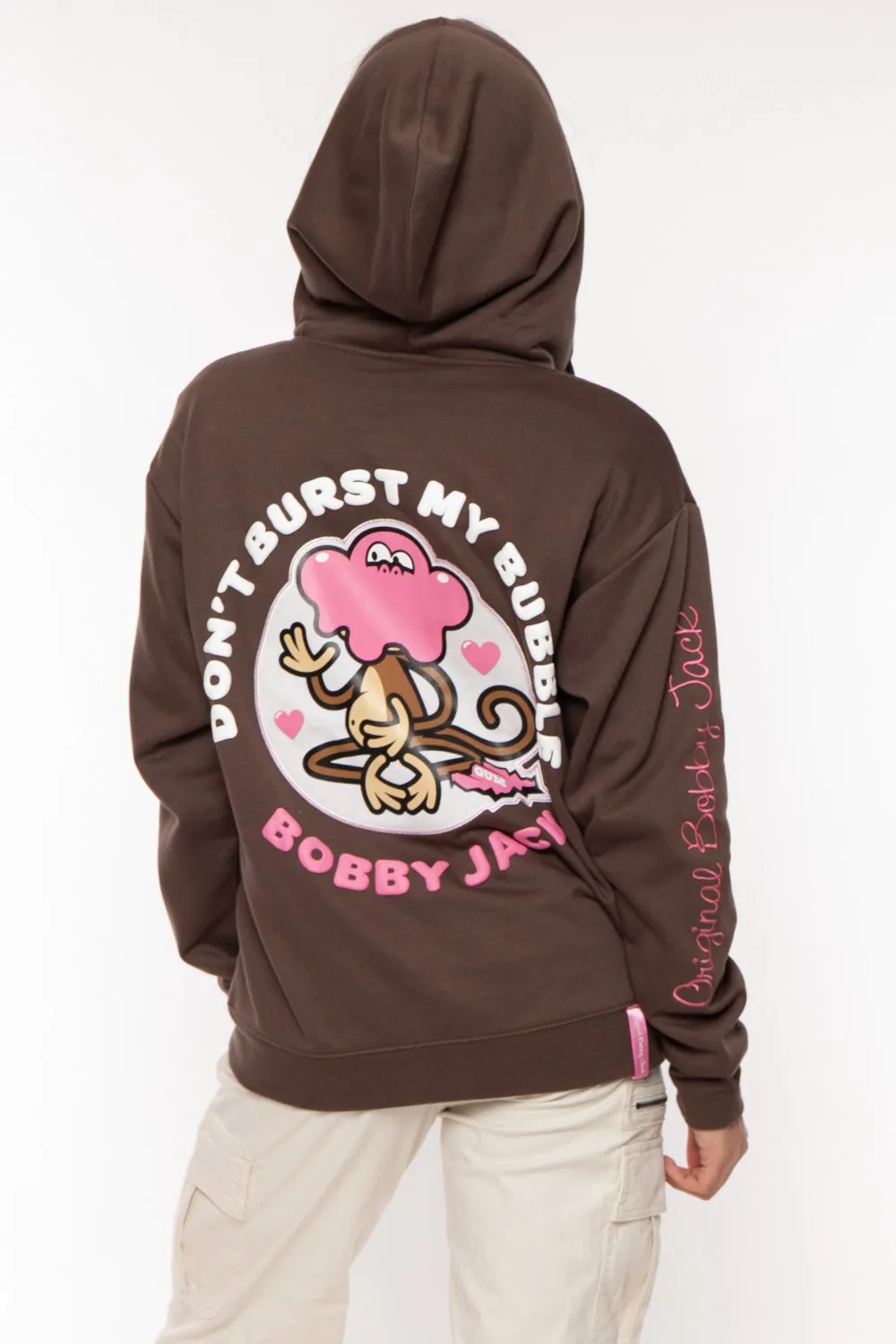 Don't Burst - Bobby Jack Oversized Premium Zip Hoodie - Brown