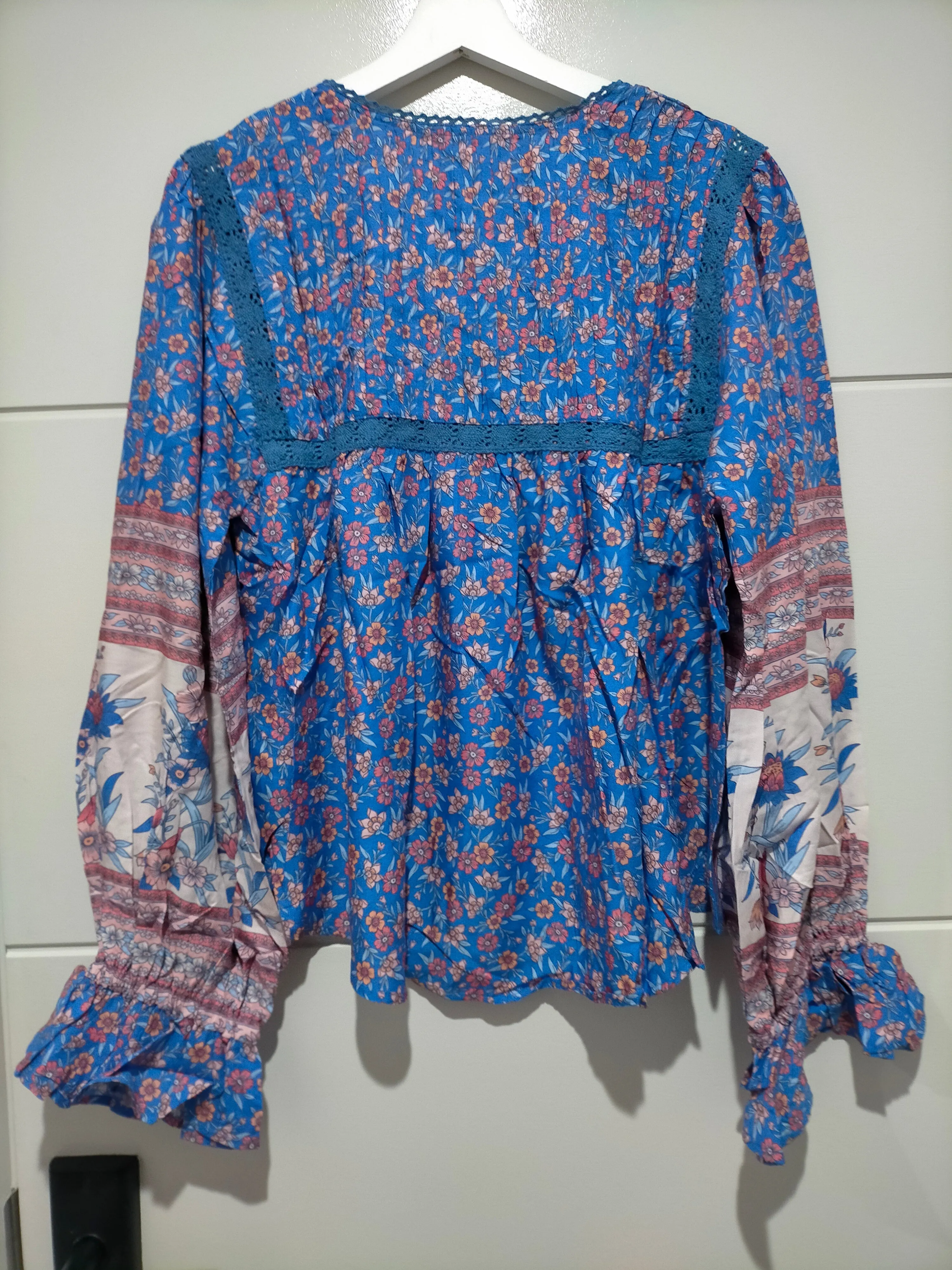 Elsa Top Blu Print