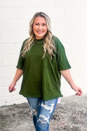 Emma Oversized Boyfriend Top, Army Green