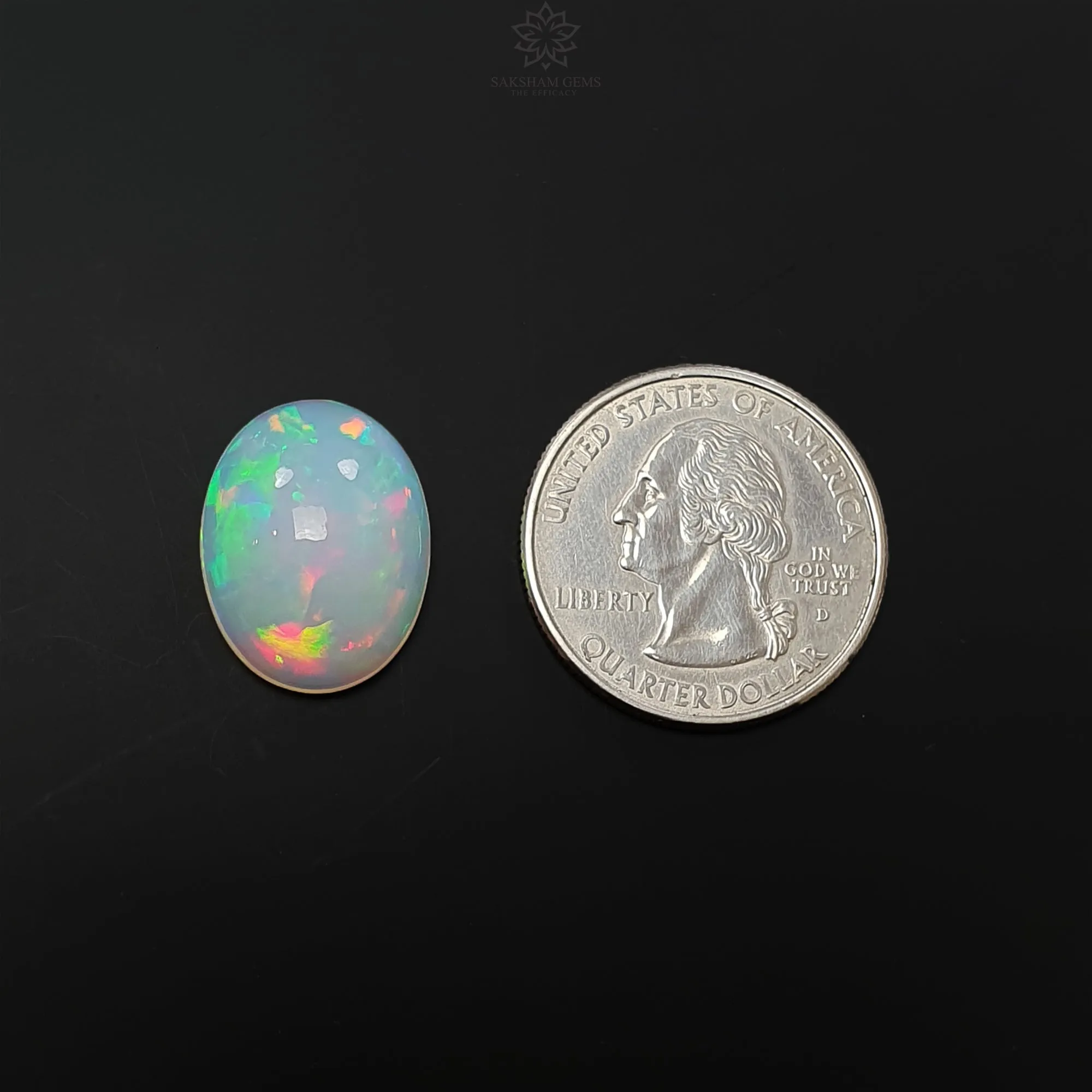 ETHIOPIAN OPAL Gemstone Cabochon : 8.60cts Natural Untreated White Opal Cabochon Oval Shape 19*15mm 1pc For Ring/Pendant