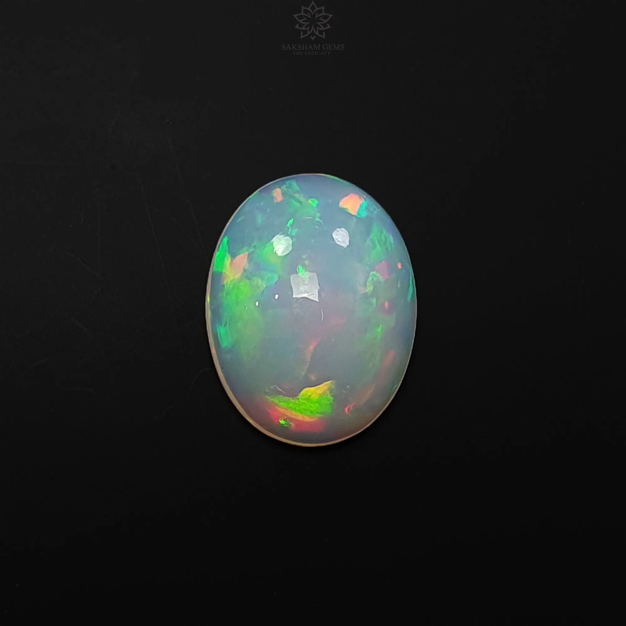 ETHIOPIAN OPAL Gemstone Cabochon : 8.60cts Natural Untreated White Opal Cabochon Oval Shape 19*15mm 1pc For Ring/Pendant