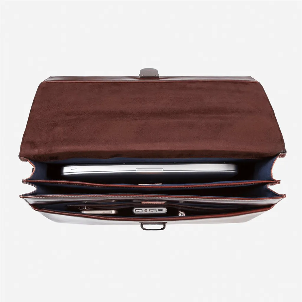 EXTRA LARGE 17 LAPTOP BRIEFCASE, TOBACCO