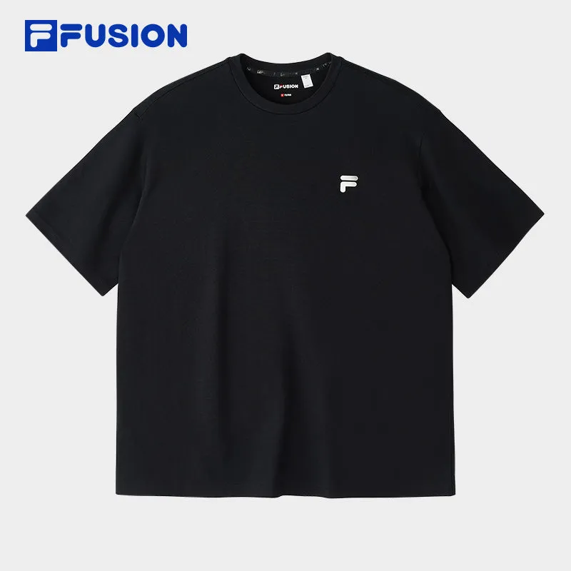 FILA FUSION INLINE QR Unisex Short Sleeve T-shirt (White / Black / Light Brown)