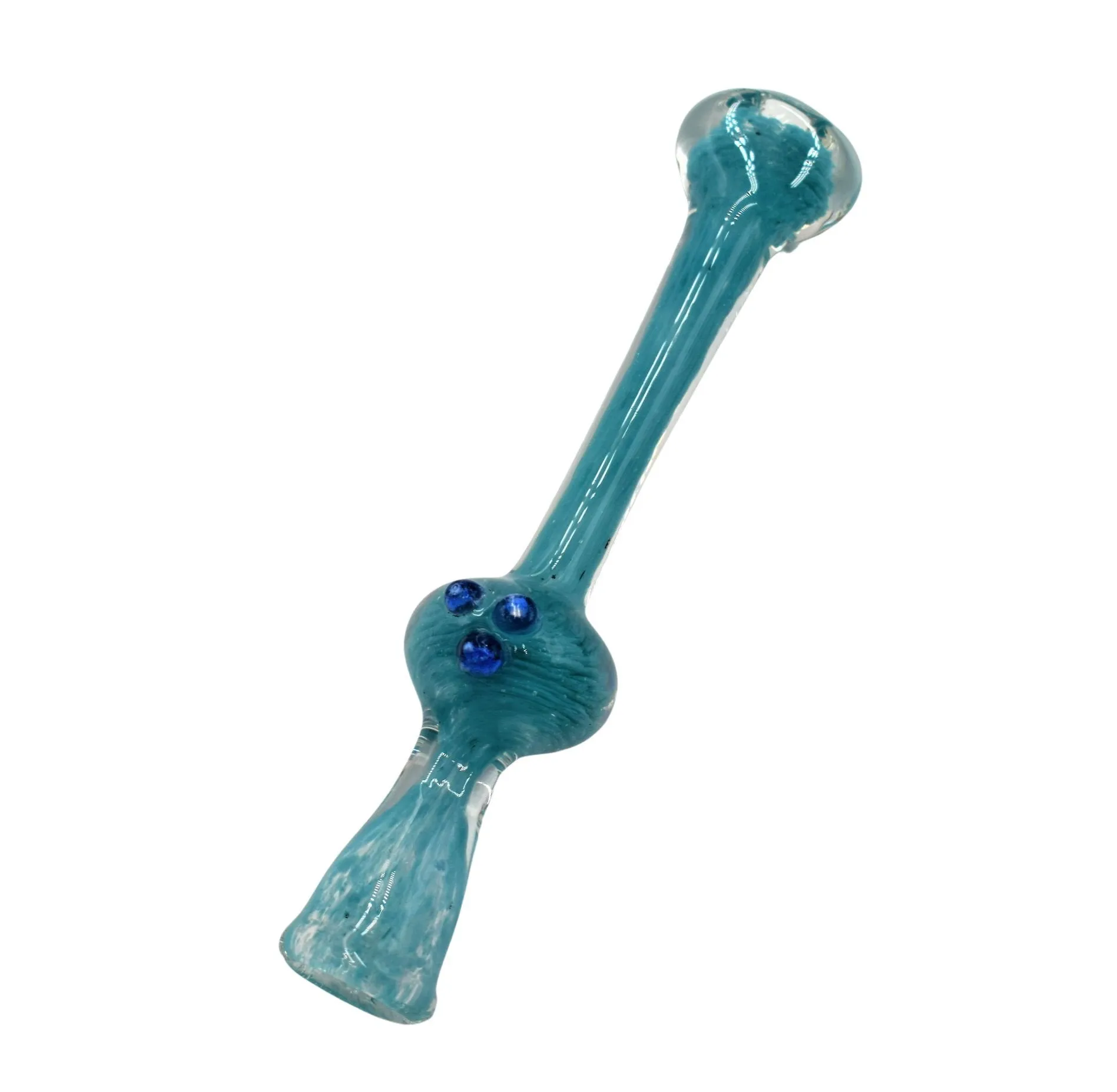 Frit Ball Long Chillum Glass Pipe 5"