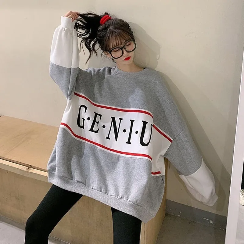 GENIUS Oversized Longsleeve Shirt With Accent Sleeves