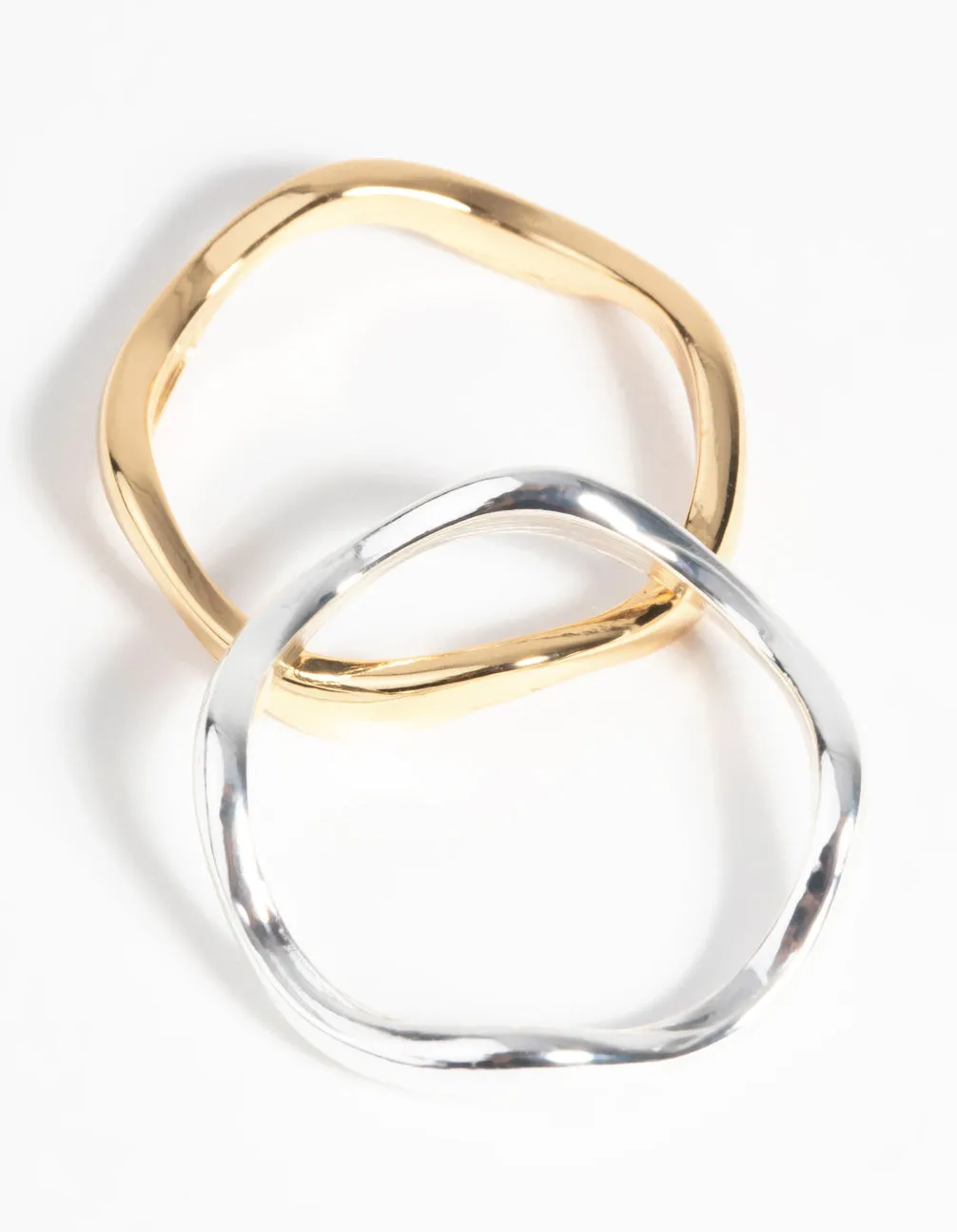 Gold & Silver Plated Weave Ring Set