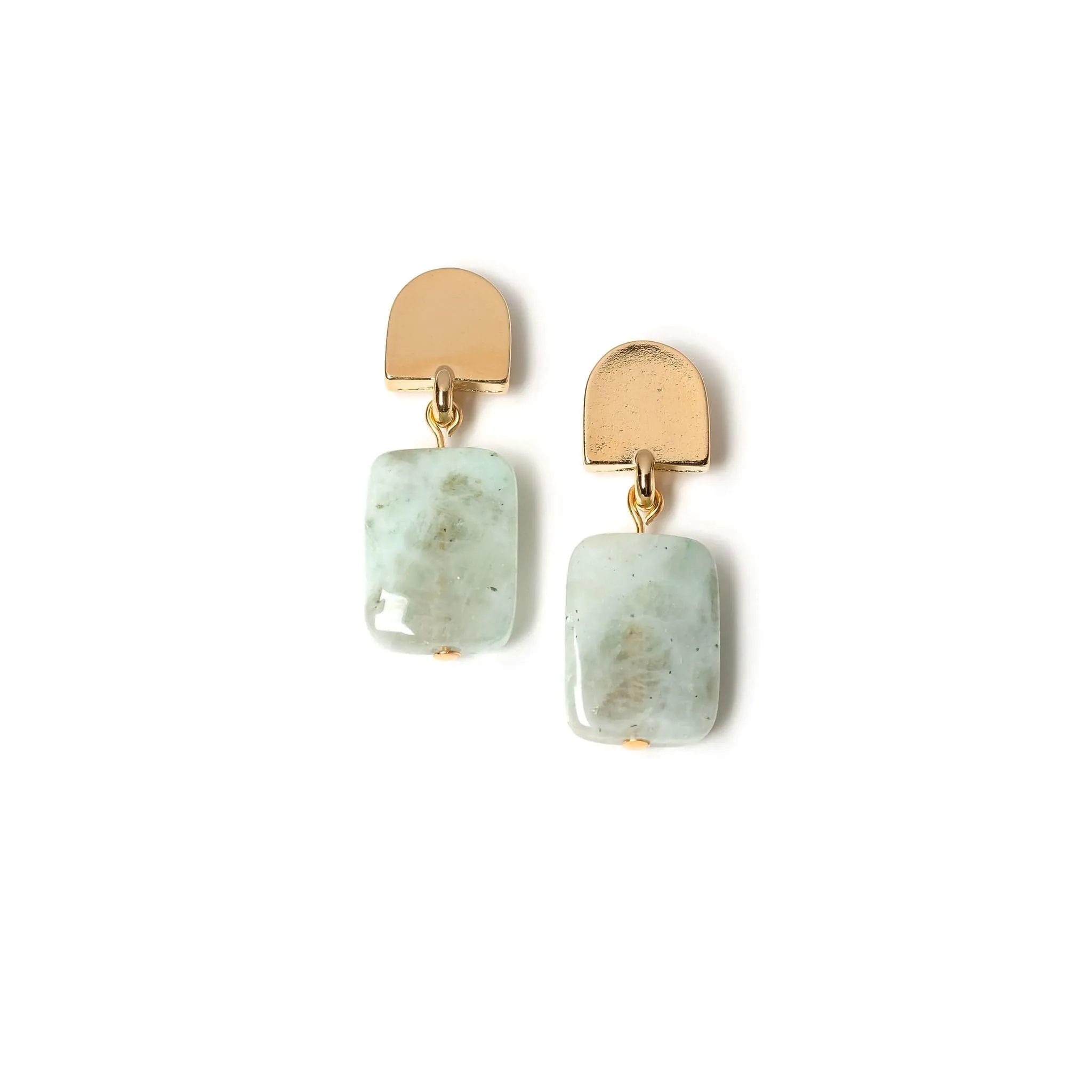 gold dome   chrysoprase earrings