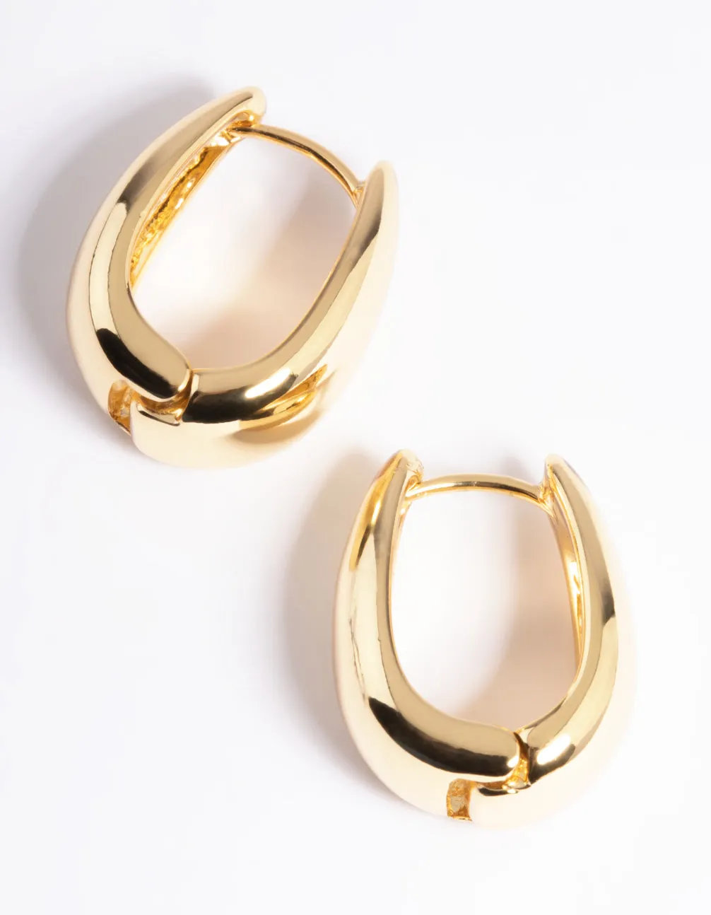 Gold Plated Bold Tapered Hoop Earrings