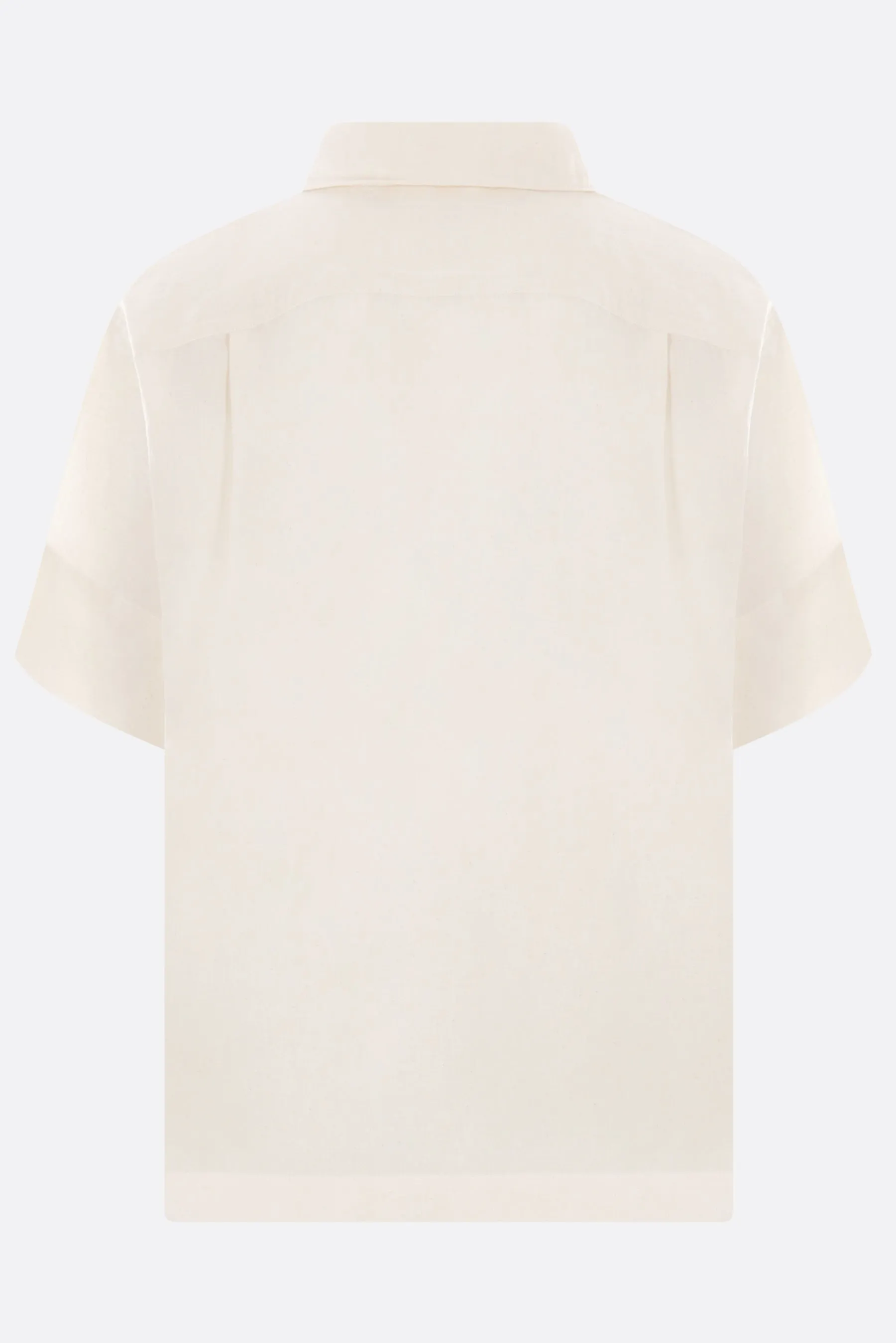 Greetings oversized short-sleeved shirt in cotton and linen