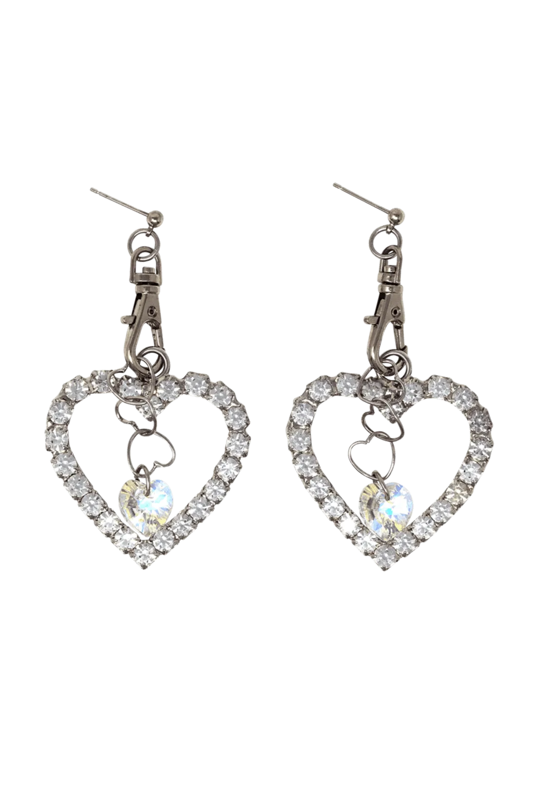 HEART EARRINGS WITH SWAROVSKI CRYSTAL