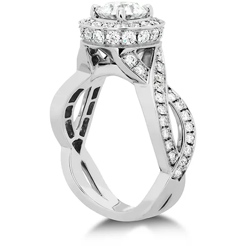 Hearts On Fire Illustrious Halo Twist Diamond Engagement Ring