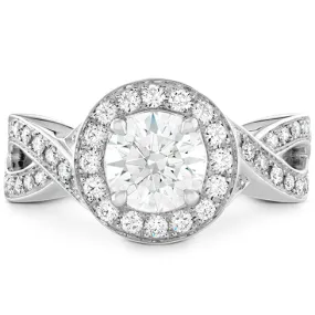 Hearts On Fire Illustrious Halo Twist Diamond Engagement Ring