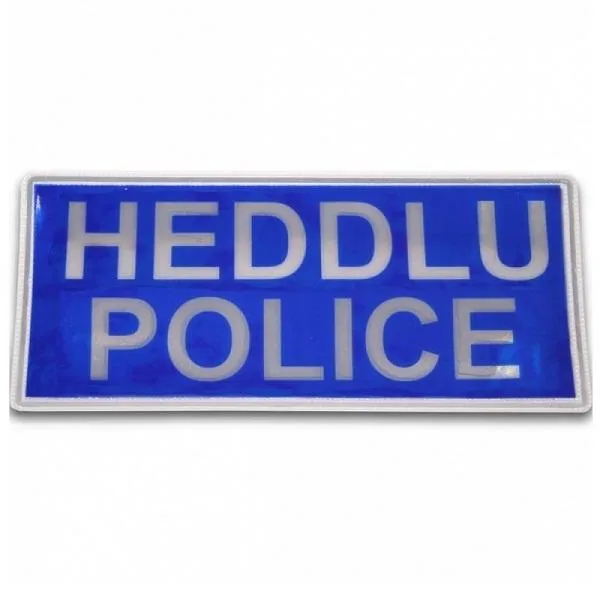 Heddlu Police Badge 250x100 Blue Back patch