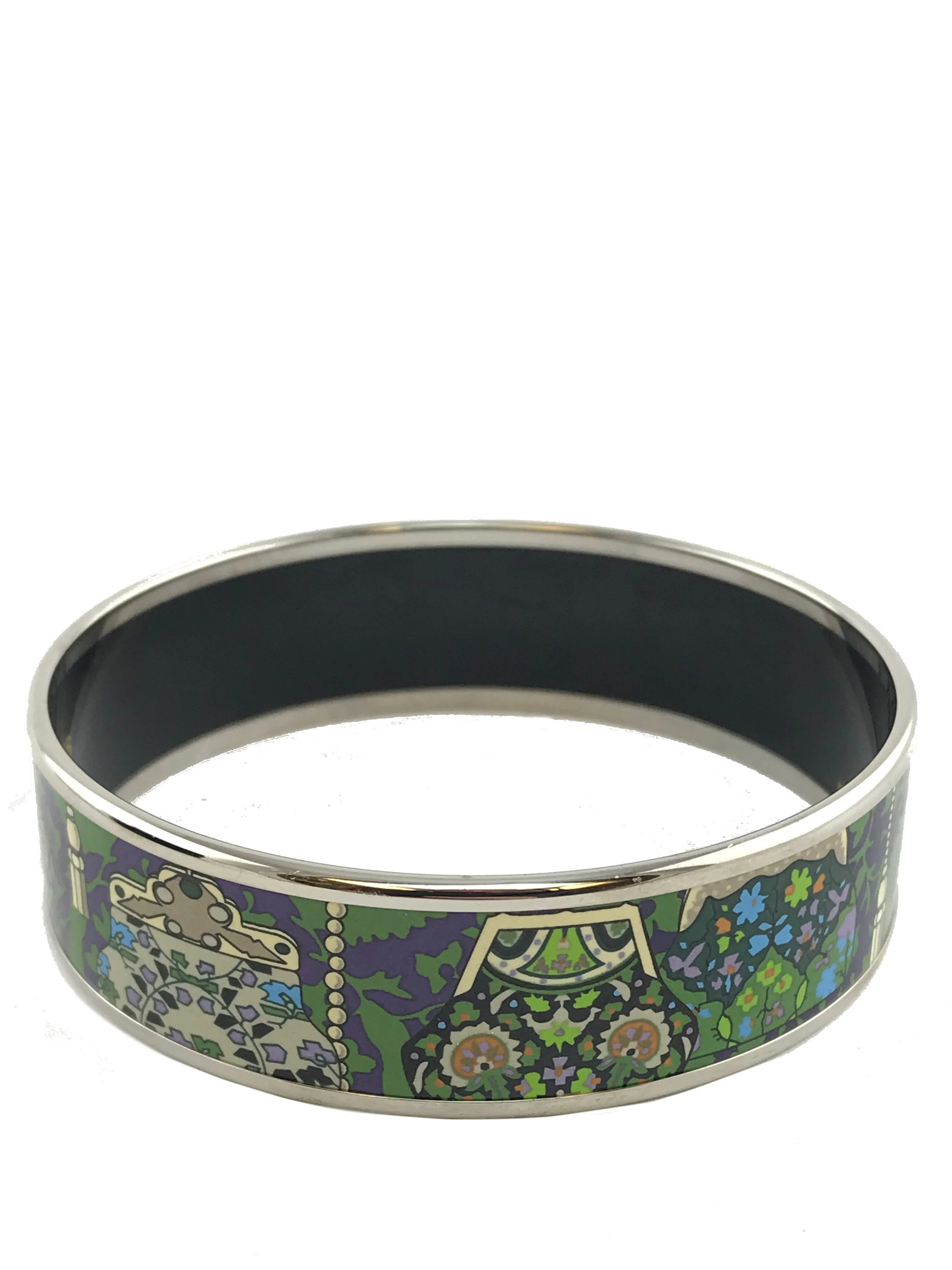 Hermes Printed Enamel Cachemire de Tamara Wide Bracelet 65