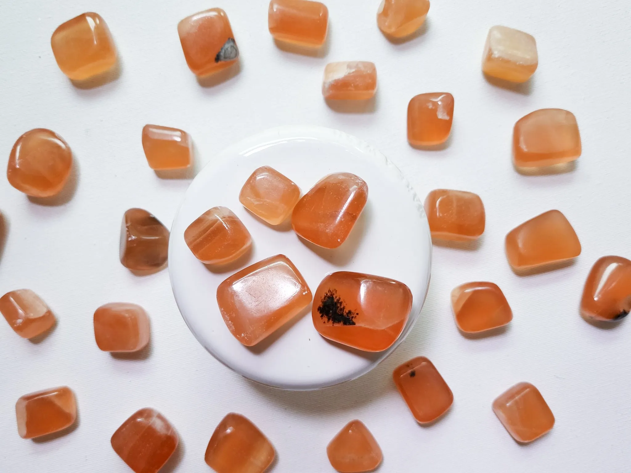 Honey Calcite Tumbled Stone ll Pakistan