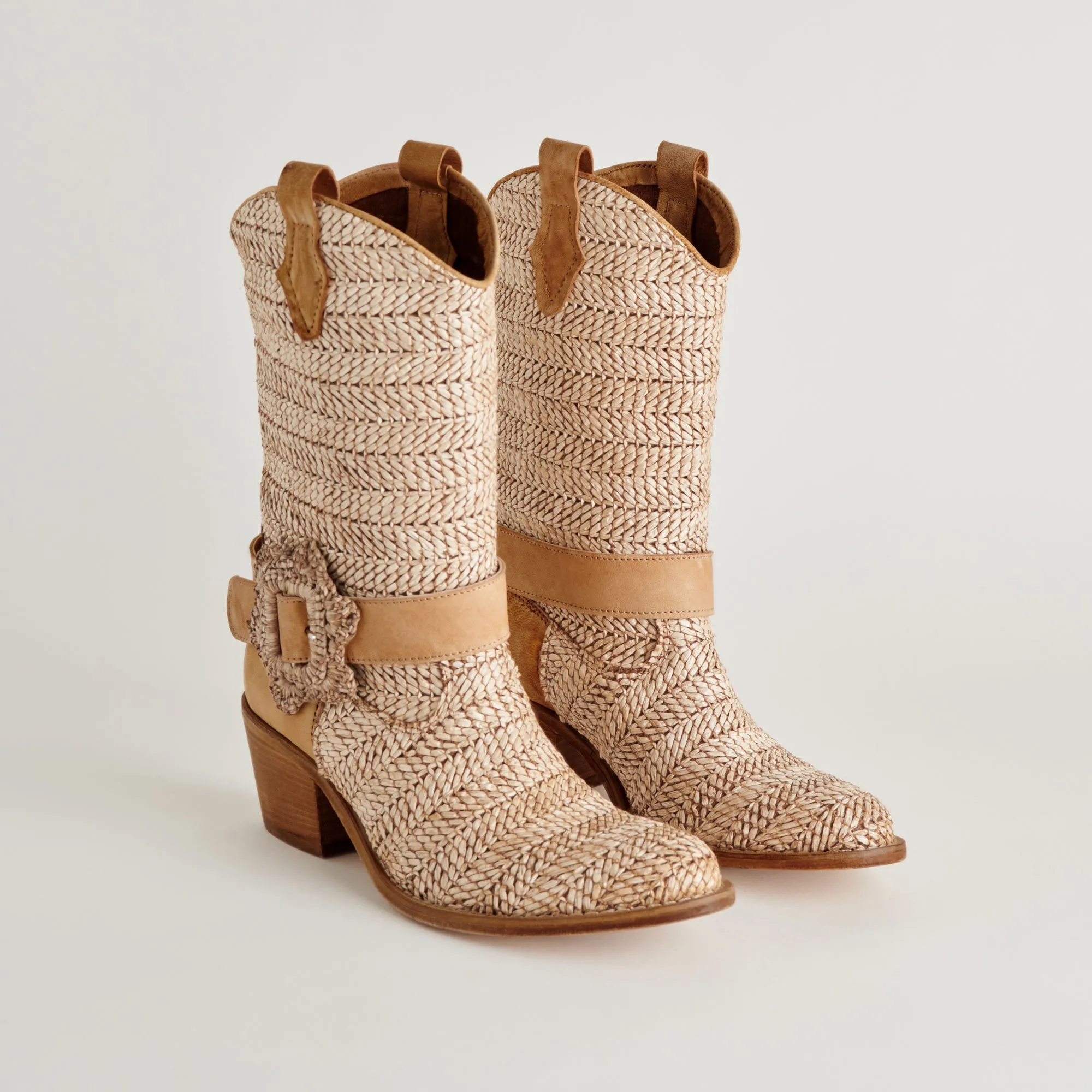 HOSS BOOTS BROWN MULTI RAFFIA