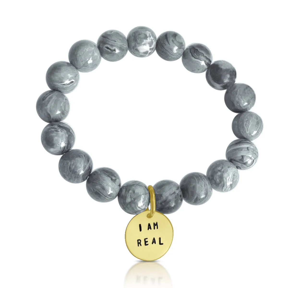 I am Real Affirmation Bracelet with Jasper to Help Stabilize your Mood Swings