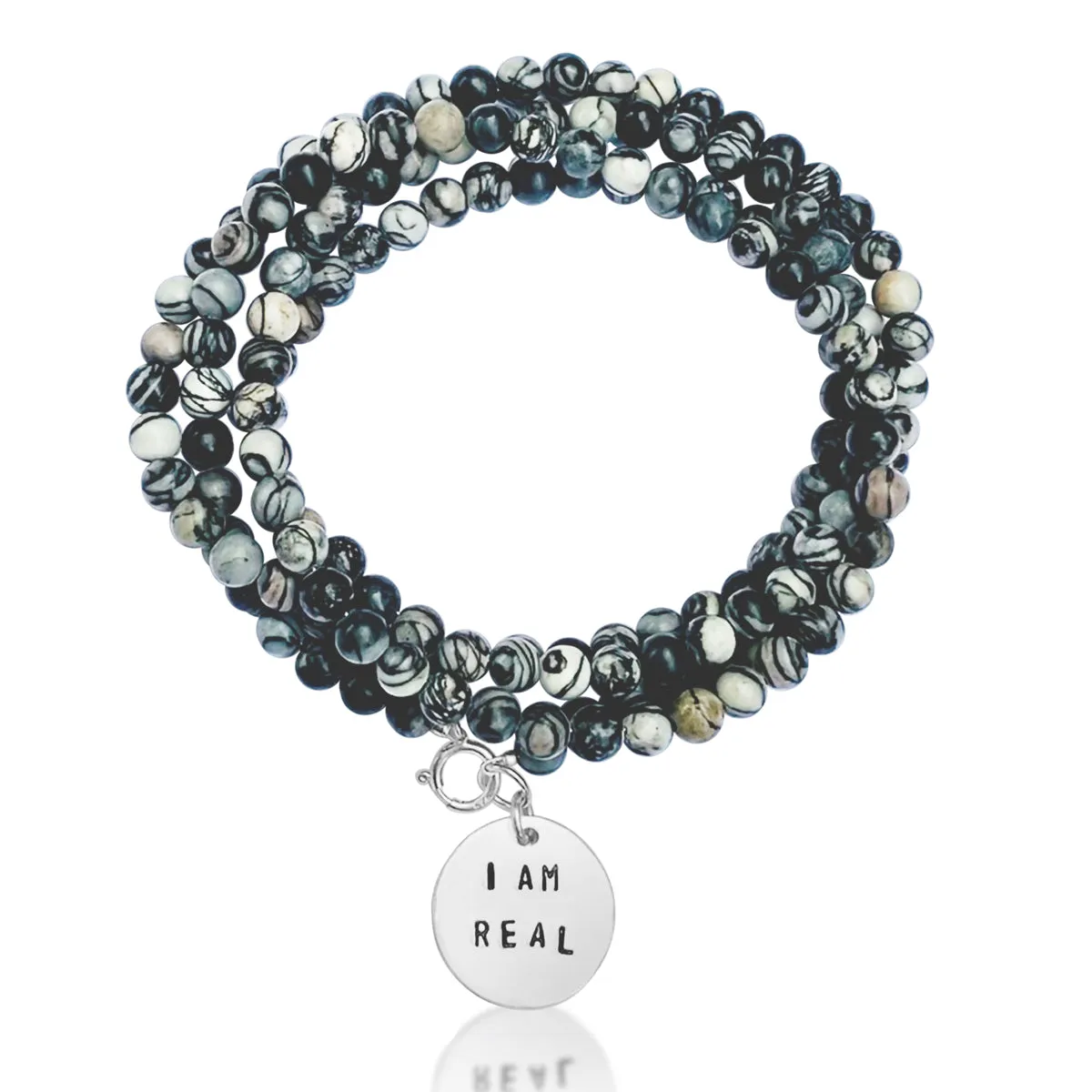 I am Real Affirmation Wrap Bracelet with Jasper to Help Stabilize your Mood Swings