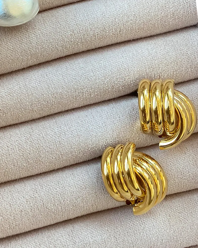 Iris Gold Knot Earrings