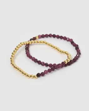 Izoa February Birthstone Bracelet Set