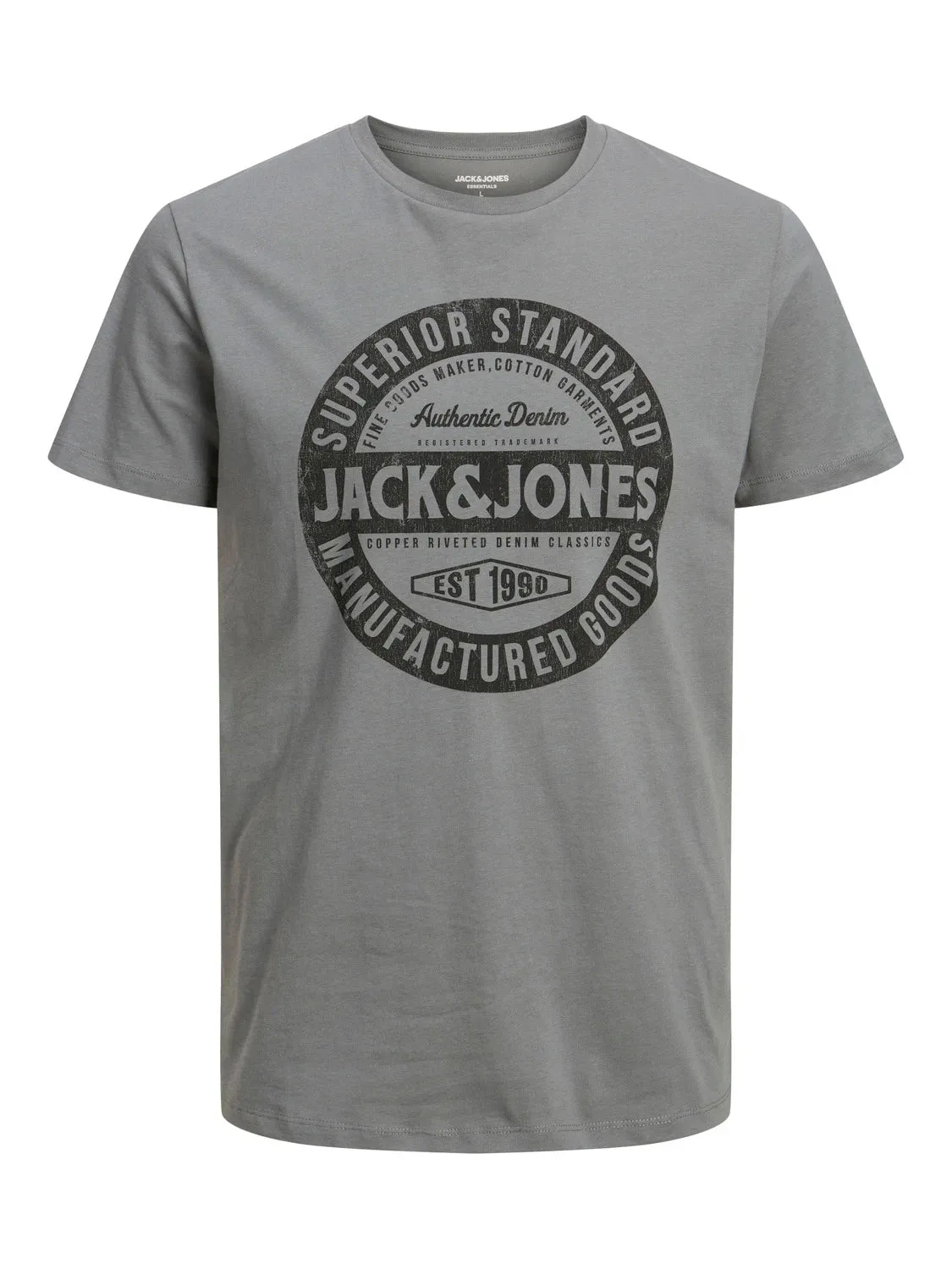 Jack & Jones Mens T-Shirt 'JJEJEANS TEE' Print Crew Neck