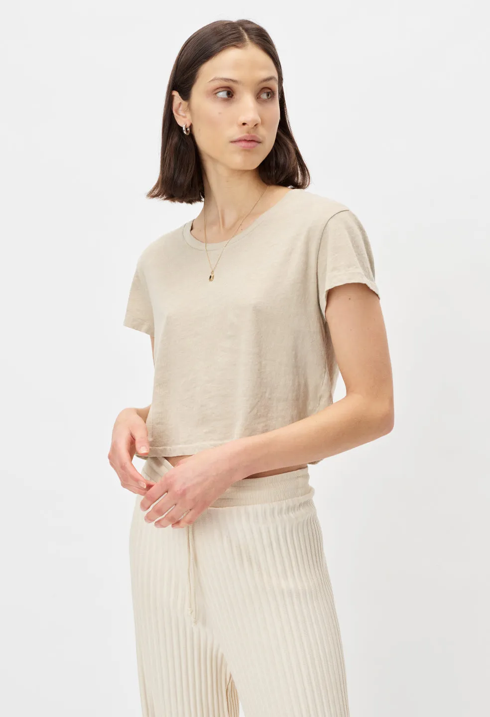 Jersey Cropped Tee / Desert Sand