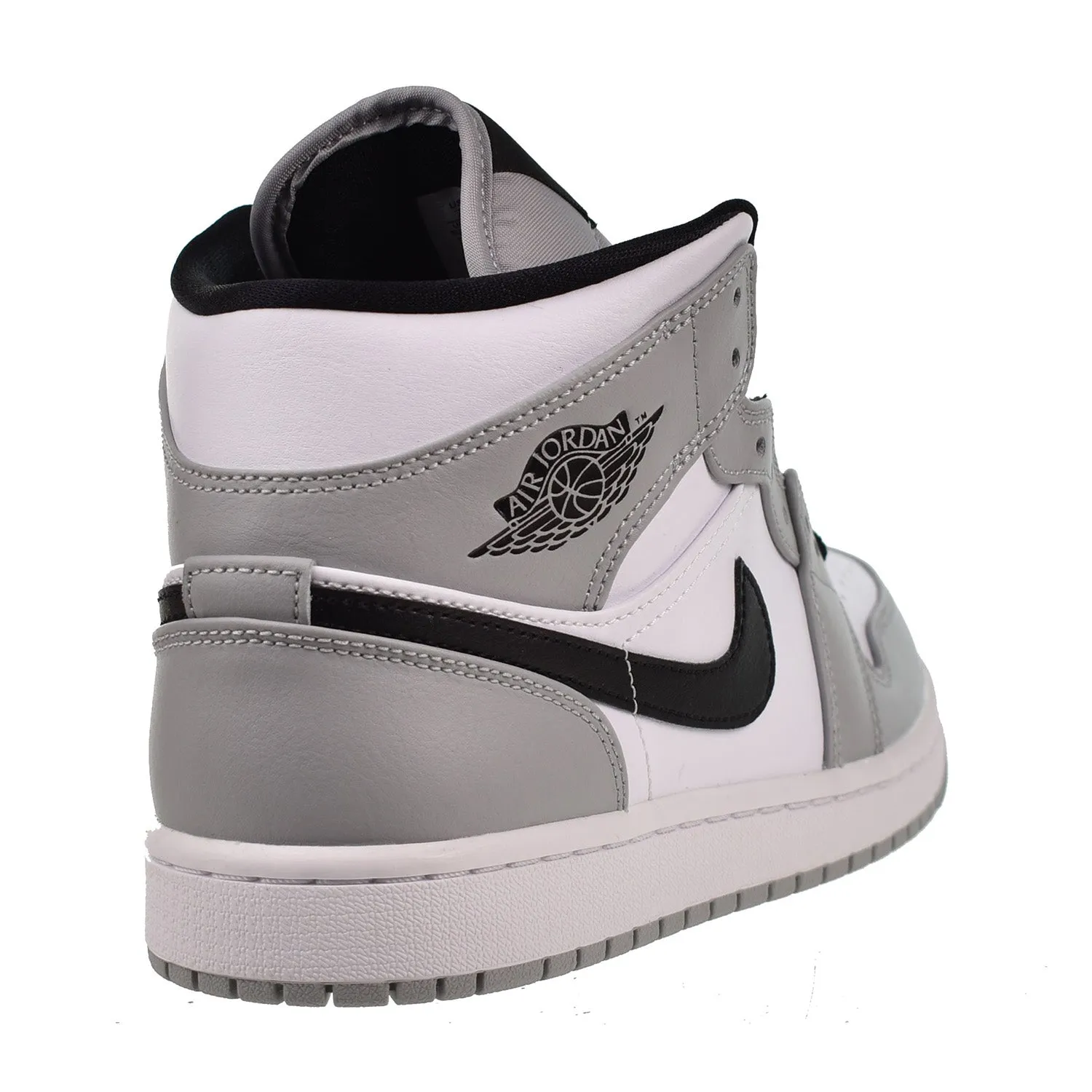 Jordan 1 Mid Men's Shoes Light Smoke Grey-White-Black