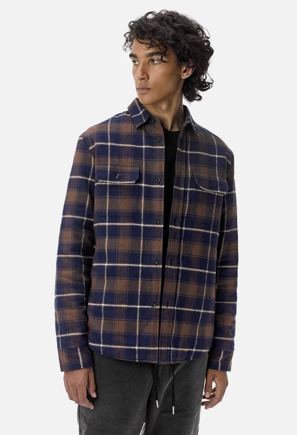 Jupiter Shirt / Navy x Brown