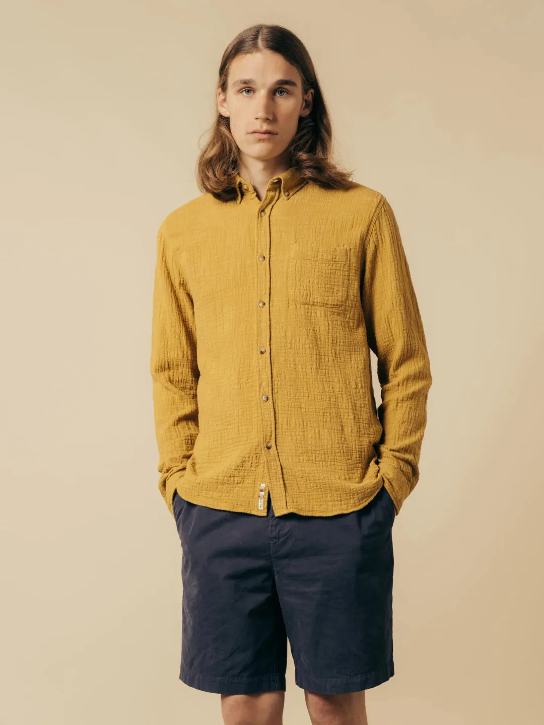 KESTIN Raeburn Button Down Shirt in Ochre