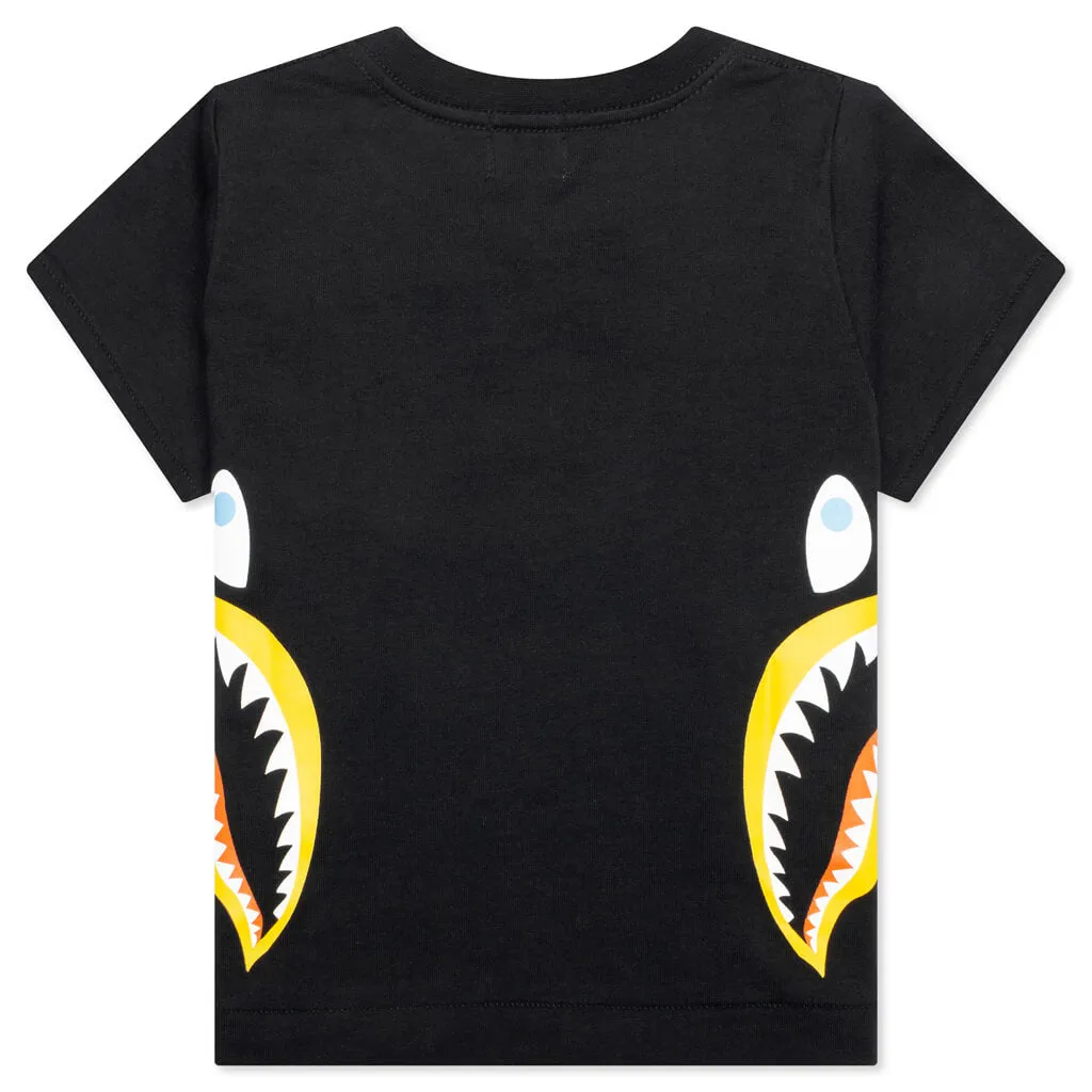 Kid's Colors Side Shark Tee - Black