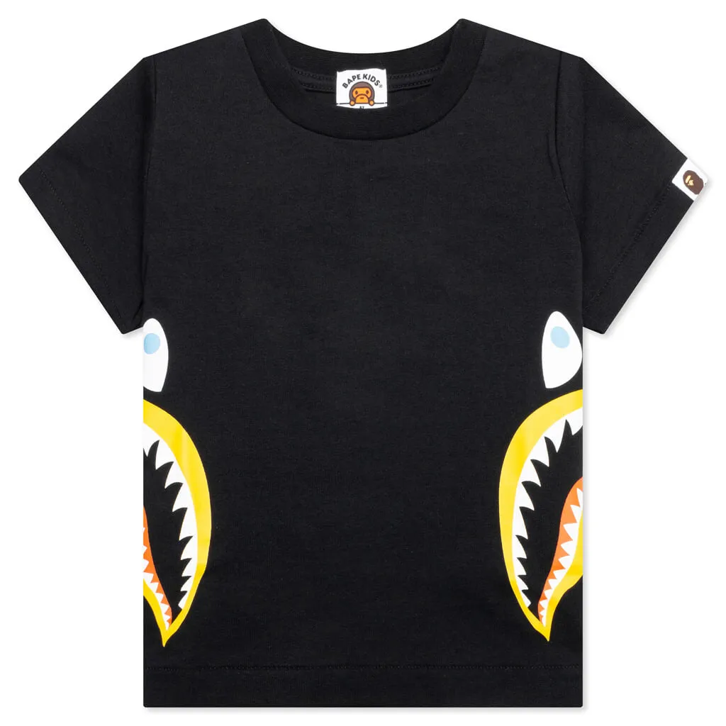 Kid's Colors Side Shark Tee - Black