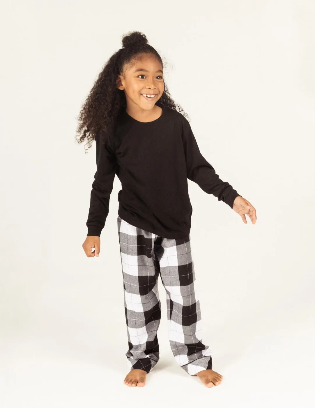 Kids Flannel Print Pajama Sets