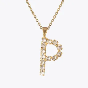 Letter Necklace P / Crystal