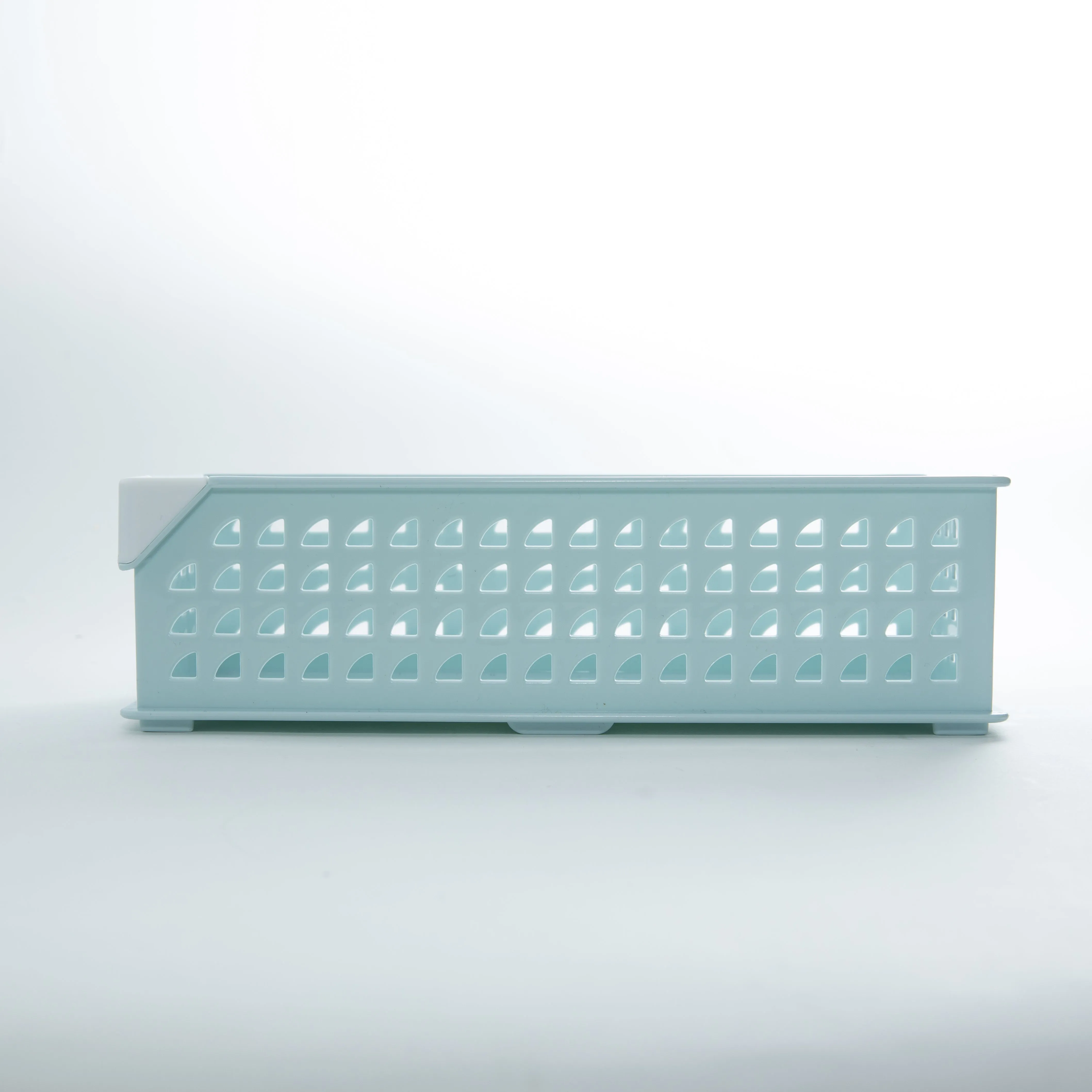 Light Blue Slim Stackable Storage Basket